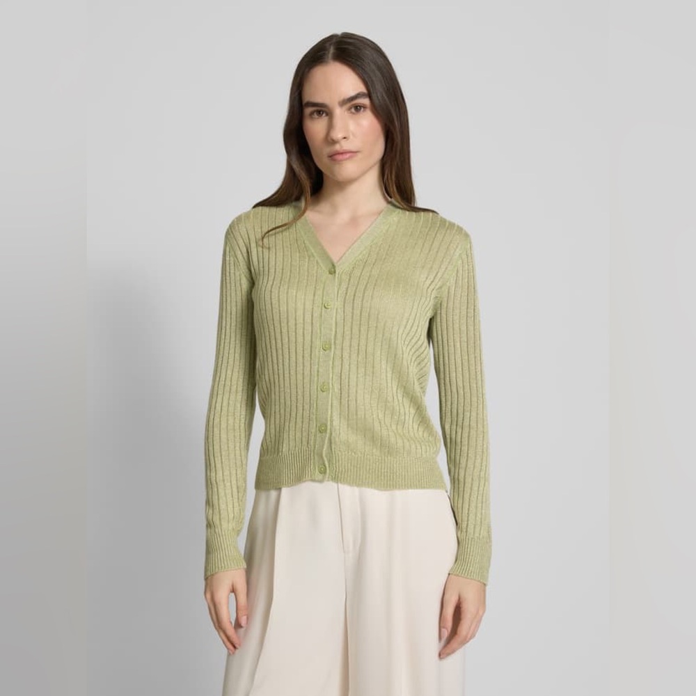 Ralph Lauren Olive-Green Ribbed V-Neck Cardigan-NWOT - Picture 2 of 14